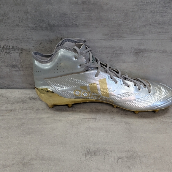 Adidas Adizero Impact American Football Cleats Silver Gold Men's Size 15 - Picture 6 of 9
